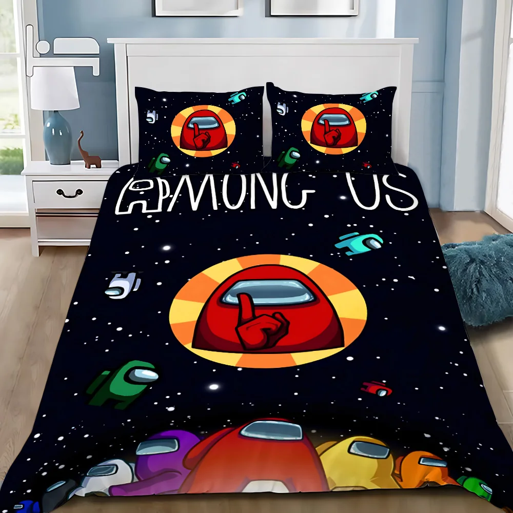 Cartoon Game A-Amongs Us Duvet Cover Pillowcase Bedding Set Adult Boy Girl Bedroom Decoration Children Gift Single Double Size