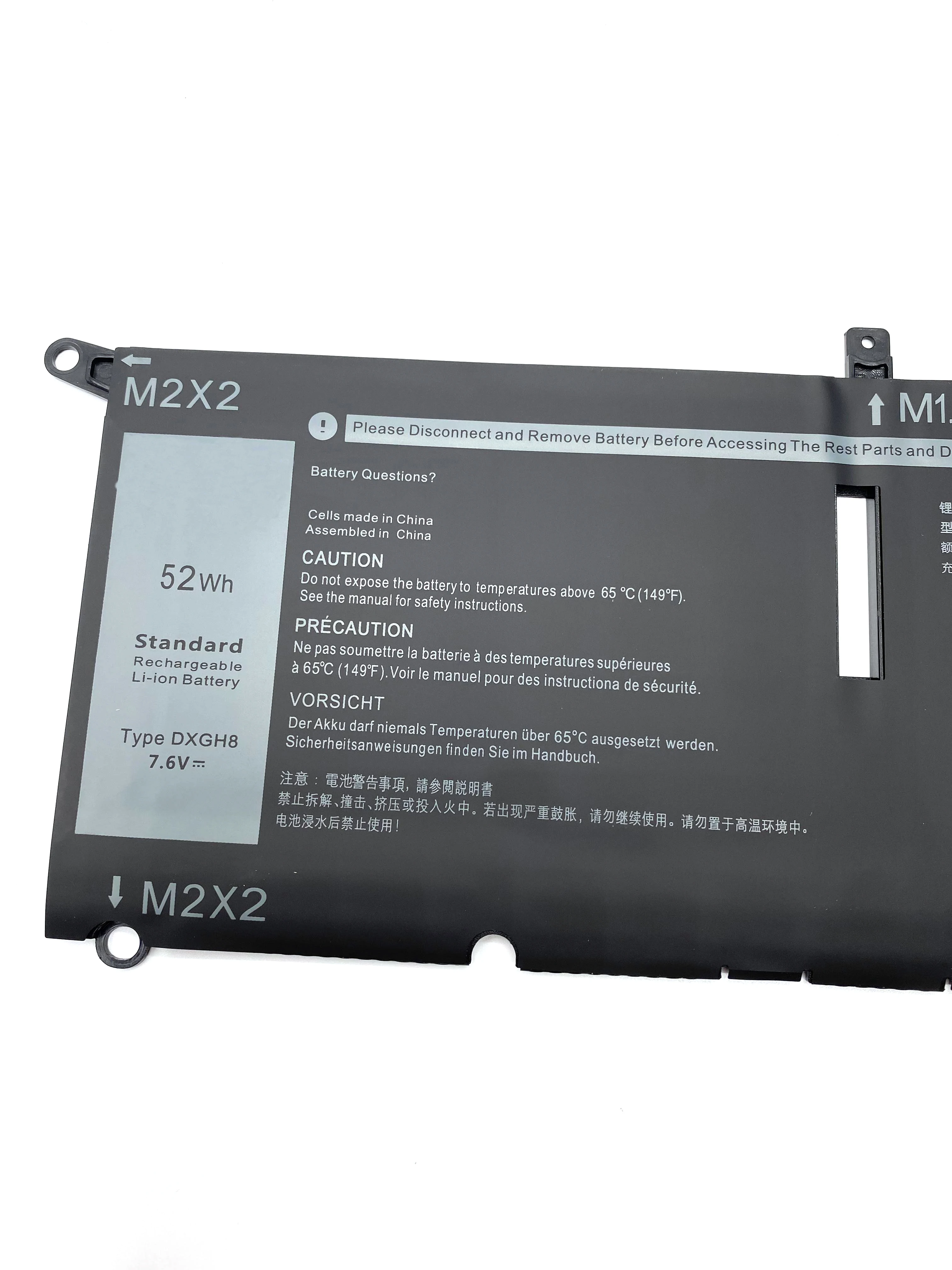 Batterie d'ordinateur portable DXGH8, Dell XPS 13 9380 9370 7390, Dell Inspiron 7390, 2 en 1 7490 G8VCF 0H754V P82G HK6N5 P114G P115G, Nouveau