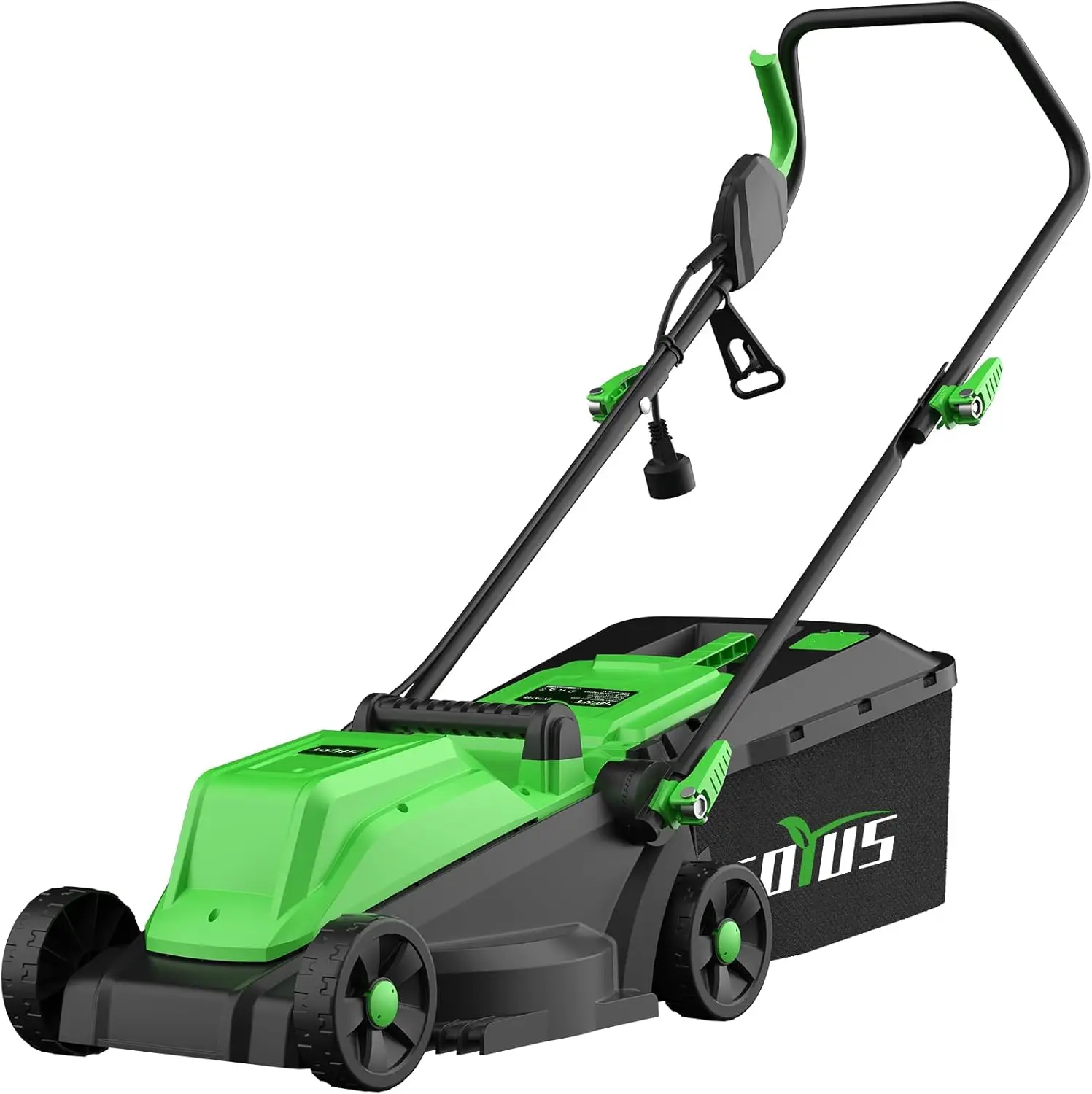 SOYUS Electric Lawn Mower Corded, 13 Inch 11-Amp Lawn Mowers with 8 Gallon Collection Bag, 3-Position Cutting Height Adjustment