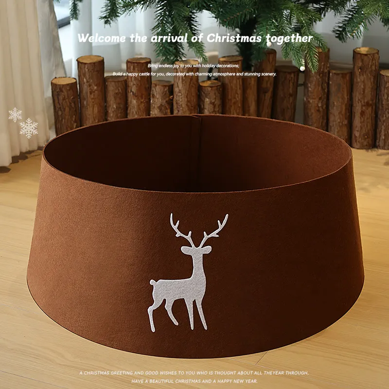 Large Non-woven Christmas Tree Collar Tree Base Ring Cover, Festive Christmas Tree Accessories for Indoor Holiday Scene Layout