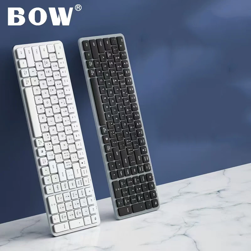 

B.O.W Slim Keyboard - Quiet Typing Office Keyboard with Charging 2.4Ghz And Bluetooth Connectivity for Office Use