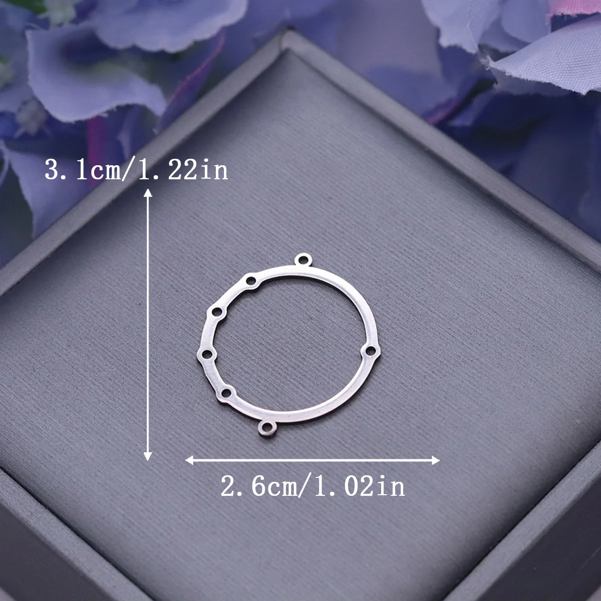 3pcs Stainless Steel Multi Loops Circle Frame Charm Multi-Hole Round Pendant For Necklace Bracelet DIY Craft Jewelry Making