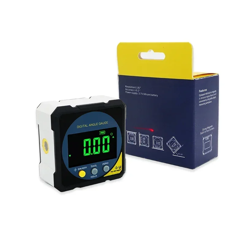 SHAHE Four Side Magnets Electronic Protractor With Two- Sided Laser Digital Angle Finder Level With Rechargeable Battery