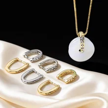 14K Gold Plated Brass Metal Pendant Bail Hooks For Jewelry Making,Inlaid Zircon Pendant Holder Bail,Jewelry Making Accessories