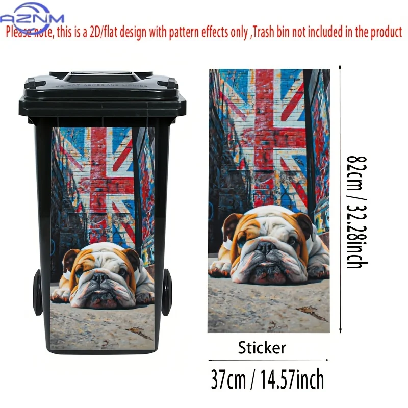 of Bulldog Stickers for Dustbins in Graffiti Alley, Made of PVC. These Decorative Stickers Are Designed for Trash Cans, Includ view 4