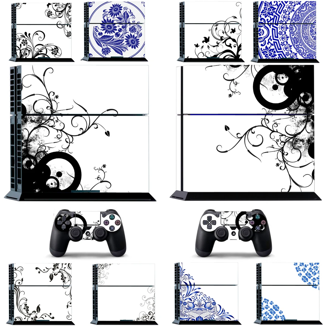 Black Blue & White 1458 Vinyl Skin Sticker for Sony PS4 PlayStation 4 and 2 controller Skins Stickers