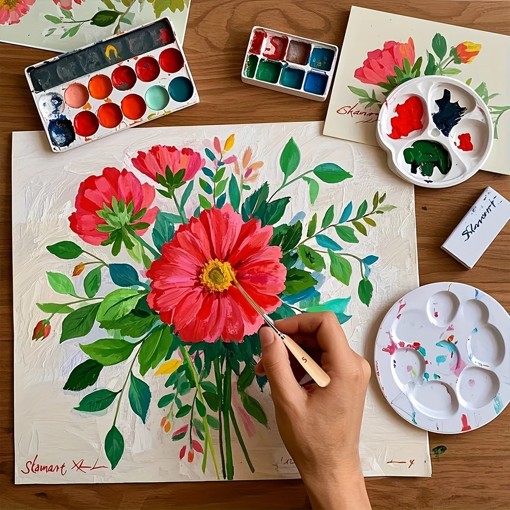 

Профессиональные щетки для волос с бычьими ушками, 5 шт., удлиненные насадки для масла, акрила, акварели, сверхпрочная деревянная металлическая ручка, товары для рукоделия