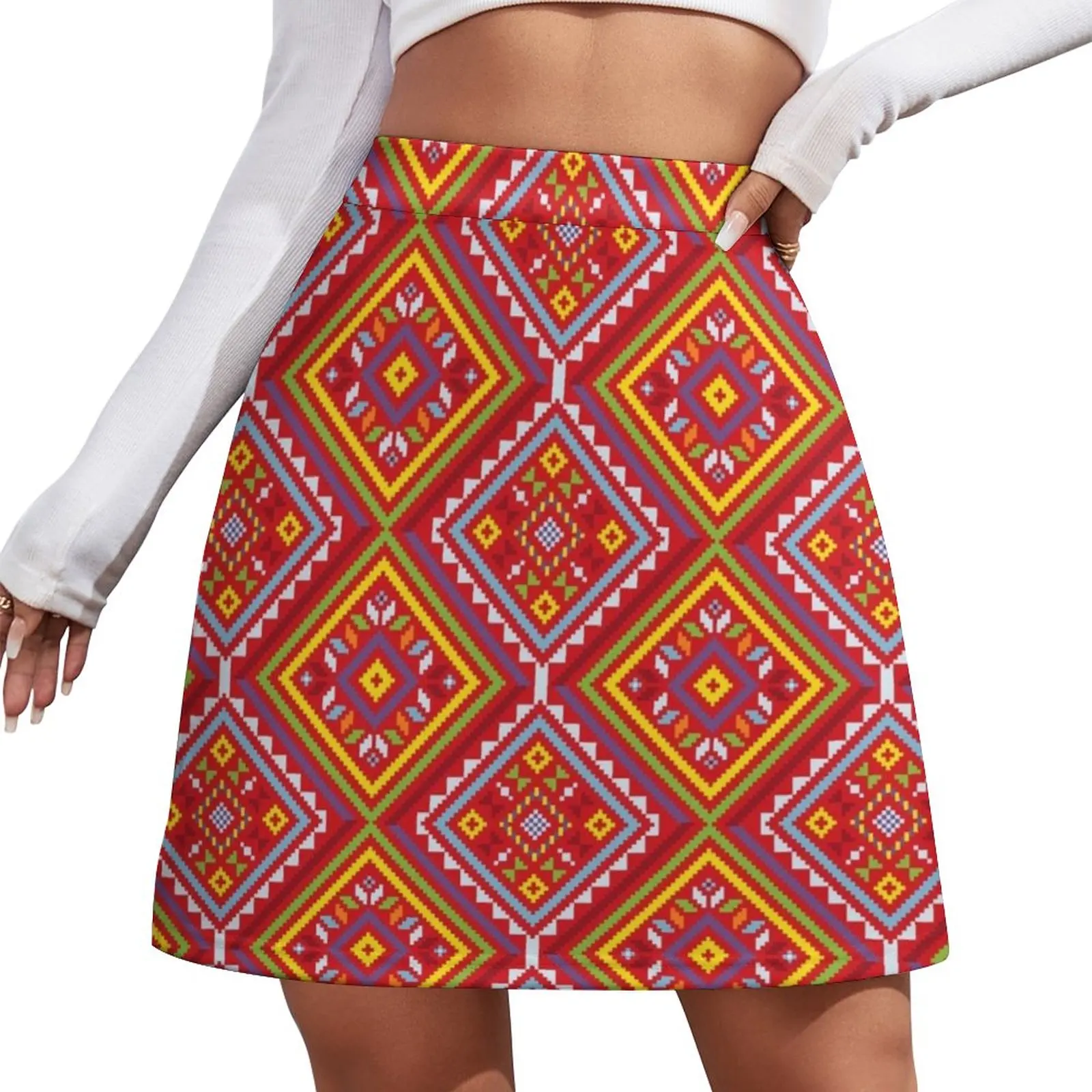 

Ethnic Filipino Tribal Pattern - Yakan 1 Mini Skirt skirts summer 2023 woman luxury clothes women