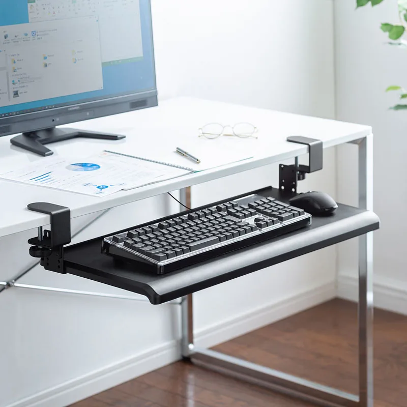 Computer keyboard bracket punch-free drawer   slide-free under-tabl computer keyboard  mouse