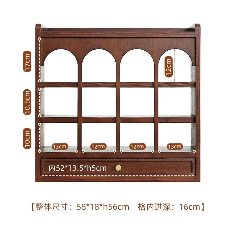 

Pre-owned wooden mug cup holder desktop storage rack vintage French teacup holder storage rack lattice