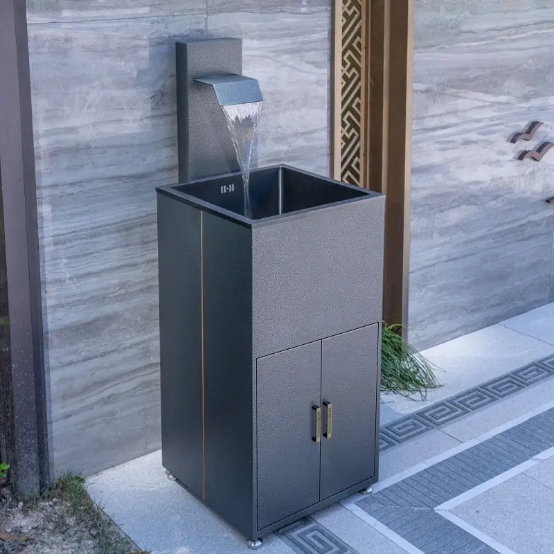 Outdoor wash basin Balcony Household floor-to-ceiling integrated column wash basin