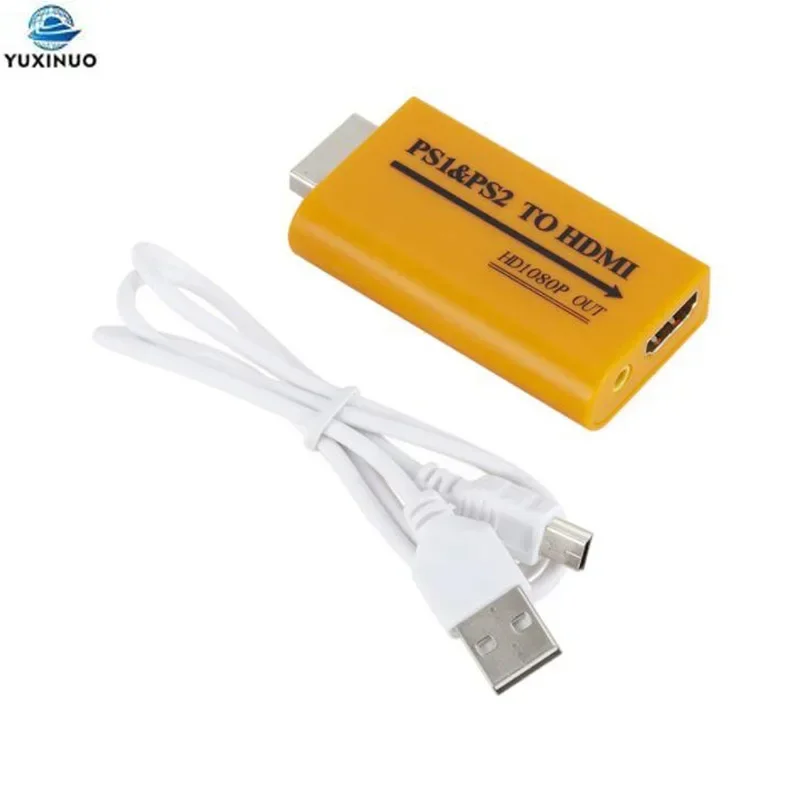 Upgrade Support 1080P Output PS1 & PS2 To HDMI-compatible With 3.5mm Audio Video Converter For PS1 PS2 Player To HDMI Adapter