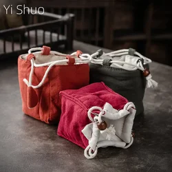 Single Cup Buggy Bag Master Cup Bag Portable Tea Brewing Pot Jian Kiln Cup Cloth Bag Drawstring Cotton Linen Bag Envio Gratis