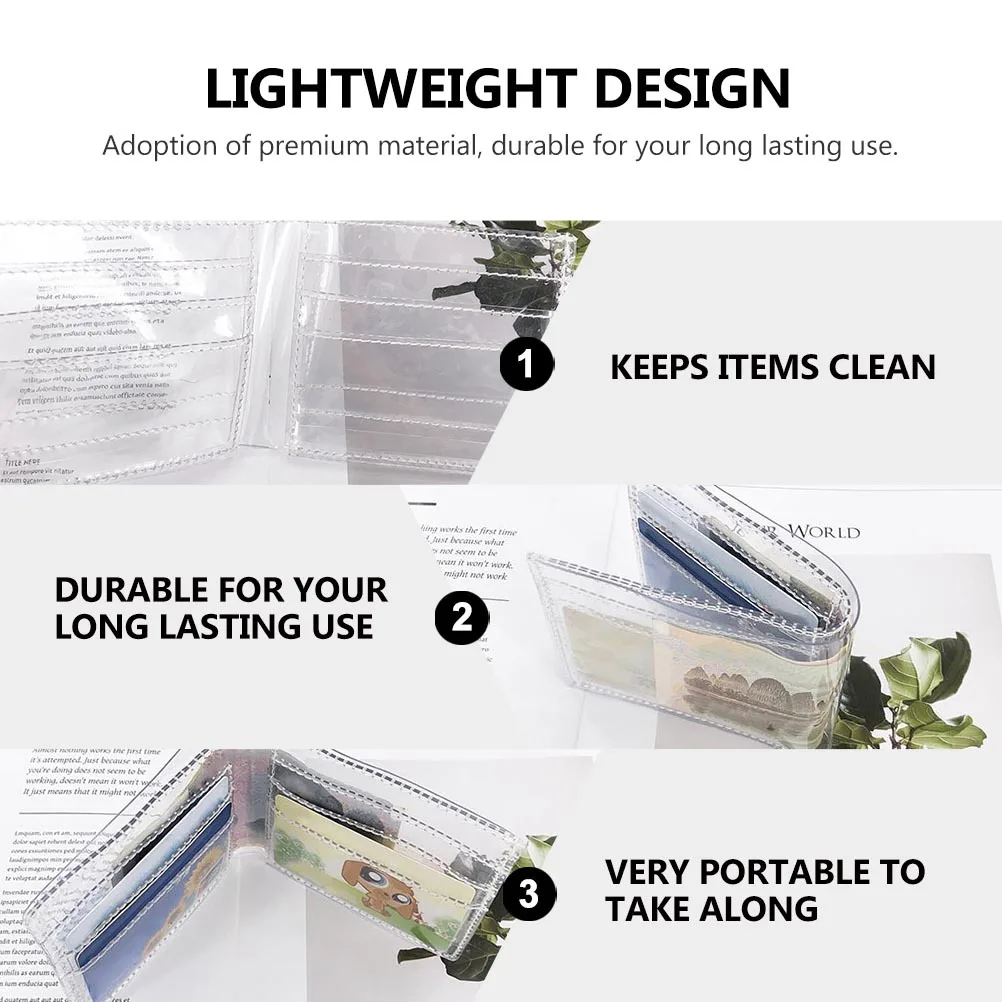 

PVC Card Purse Transparent Premium Durable Compact Lightweight Practical Portable Clear Cards Organizer Multi-Functional Change