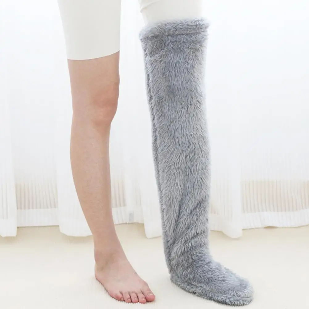 

Stylish Thigh High Socks Thigh High Fuzzy Socks Cozy Plush Leg Warmers for Women Fuzzy Thigh-high Socks with Sole for Winter