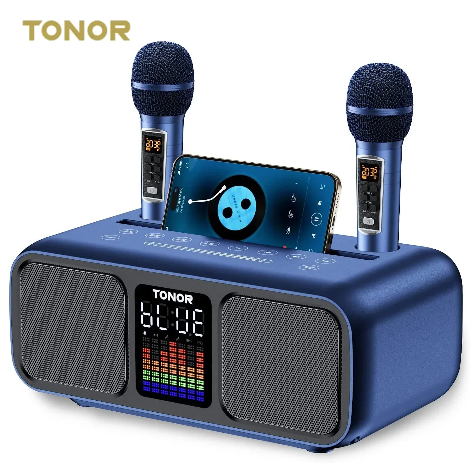 Professioneel TONOR K9 video-opname UHF handmicrofoonsysteem Karaokespelers Machines met luidsprekermicrofoon en Bluetooth