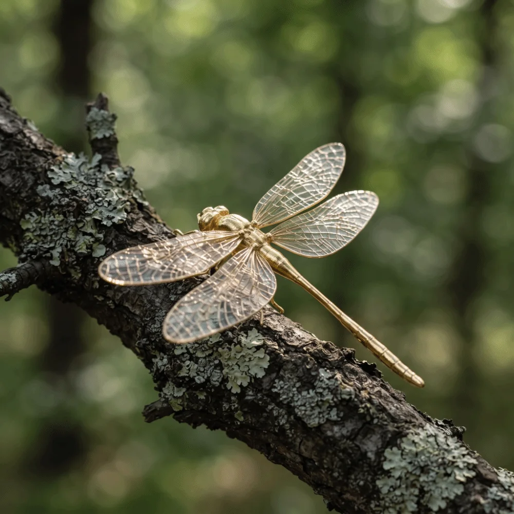 Simulation Insect Dragonfly Ornament Handmade Miniature Dragonfly Figure Toys Alloy Antique-Style Dragonfly Tea Pet Study Decor