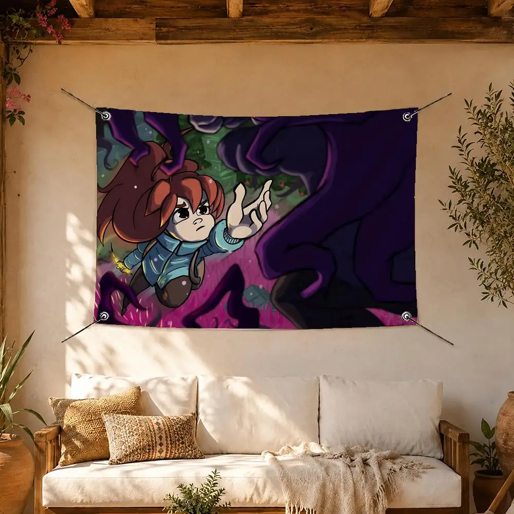 Celeste Indie Platformer Flags Room Home Decor Wall‑Hanging Art Banner, Outdoor for Bedroom Party Background Decoration