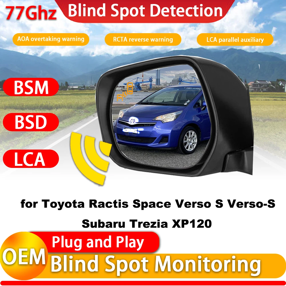for Toyota Ractis Space Verso S Verso-S Subaru Trezia XP120 OEM Blind Spot Monitor Detection Rear Cross Traffic Alert BSM System