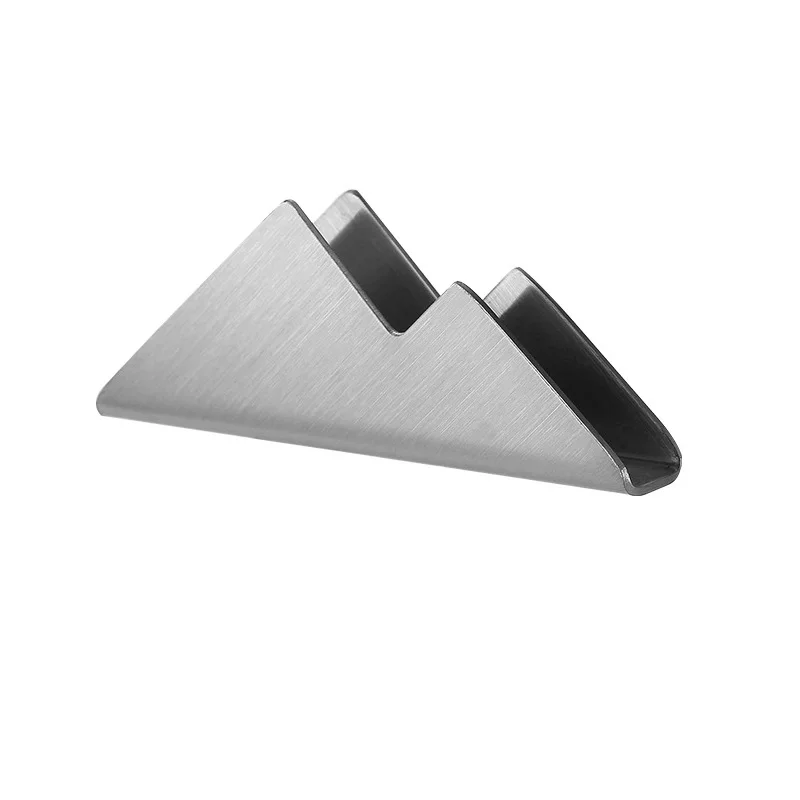 100Pcs Simple Stainless Steel Golden Business Card Holder Stand For Desk Card Stand For Business Cards Office Desk Organizers