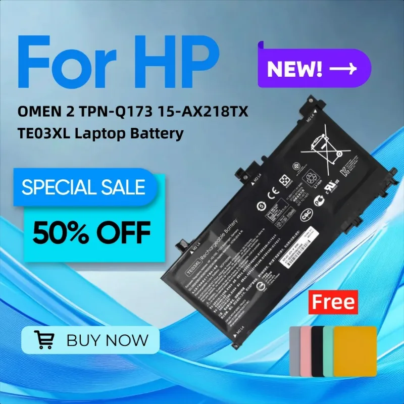 

New Laptop Battery for HP OMEN 2 TPN-Q173 15-AX218TX TE03XL Give Away A Mouse Pad