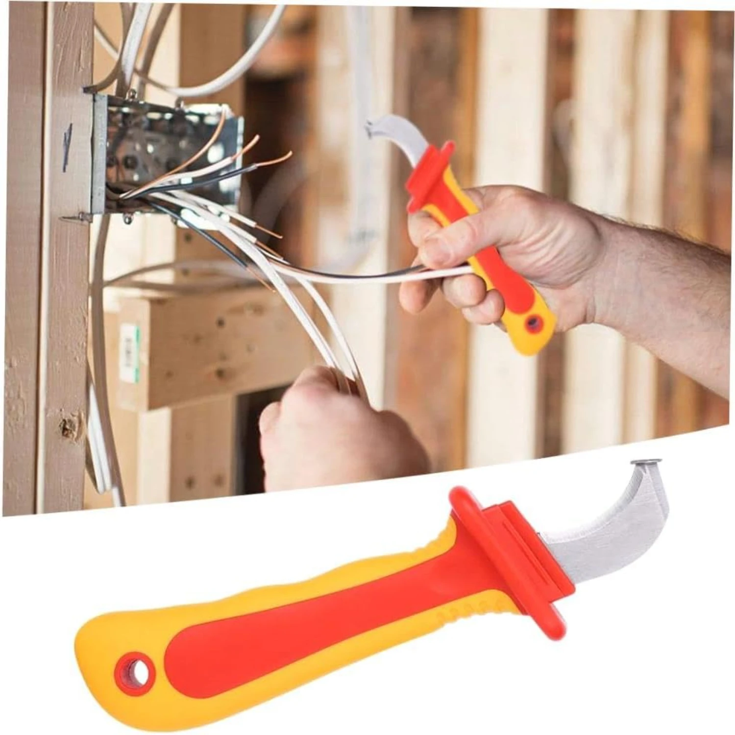 High-performance red insulated electrician's dismantling tool for quick and effective cable stripping in cold environments. Dura