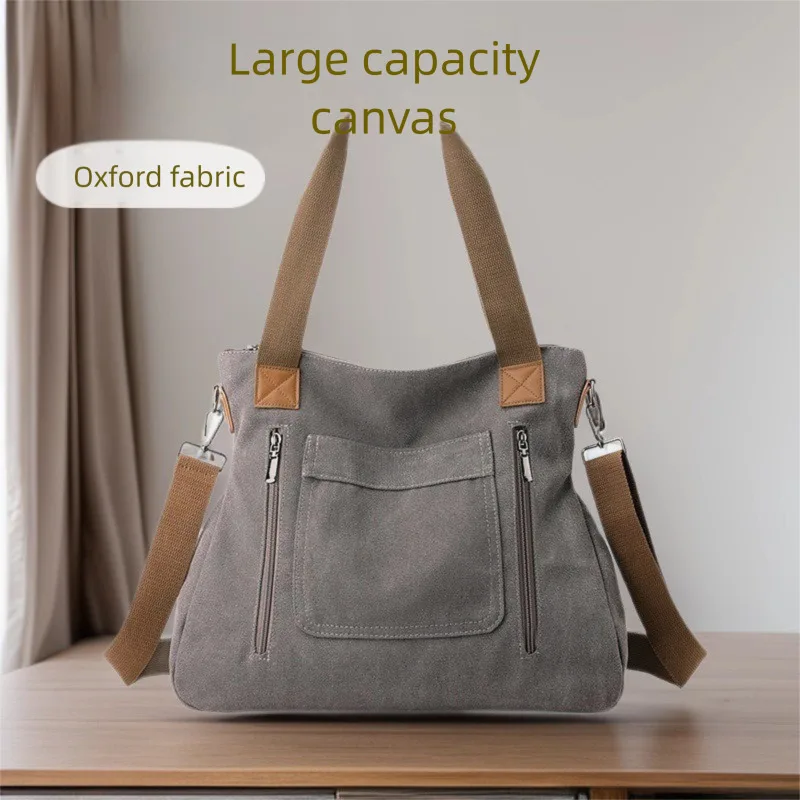 

Women's bag, blank large capacity crossbody bag, women's canvas bag with zipper tote bag, handbag, women's shoulder bag