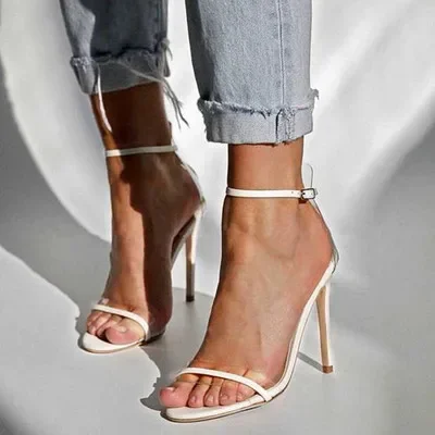 Sandalias sexis De verano con punta redonda para Mujer, zapatos De tacón alto finos y concisos con banda estrecha TRAF ZA, zapatos De fiesta, zapatos De tacón