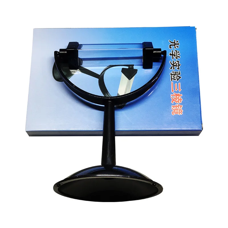 Kristalloptisches dreieckiges Prisma, Physik-Labor-Lehrinstrument, 25 x 25 x 80 mm, mit Ständer, hochwertiges Prisma für optische Experimente