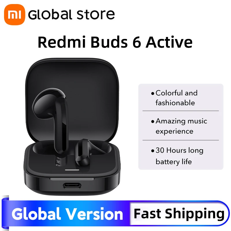 World Premiere Xiaomi Redmi buds 6 active Earphone Clear voice call 30 Hours long battery life Bluetooth 5.4 Type-C headset