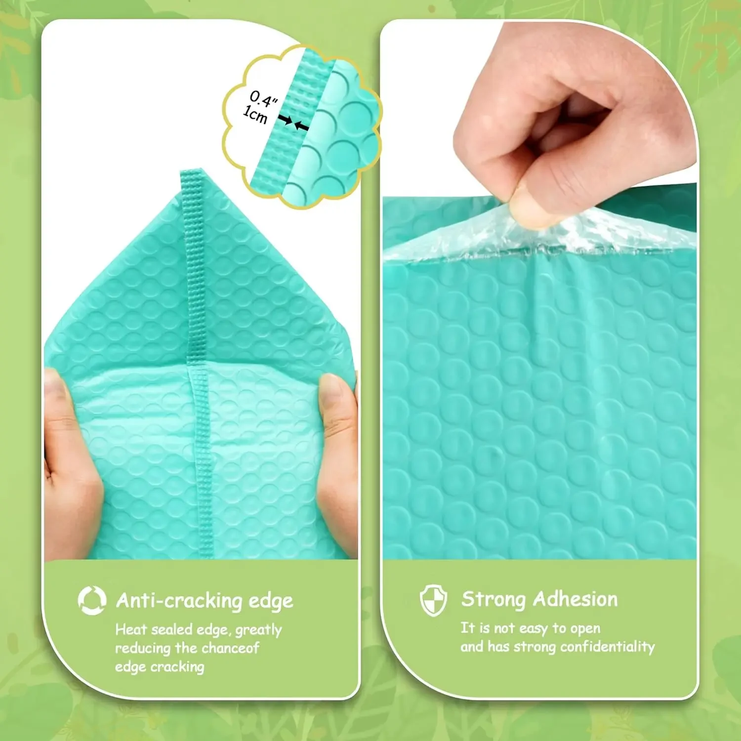 100 pz Bubble Mailer sacchetto di imballaggio verde pacchetto di consegna imballaggio piccole imprese forniture buste pacchetti di spedizione busta