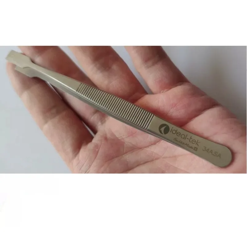 La-boratory, wafer chip holder, stainless steel high precision tweezers 34A.SA