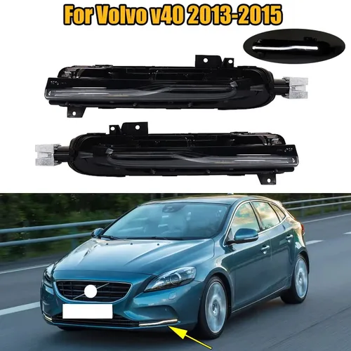 Luces LED de circulación diurna para coche Volvo, luces antiniebla decorativas de parachoques delantero DRL, para modelo v40 2013, 2014, 2015, 31290578