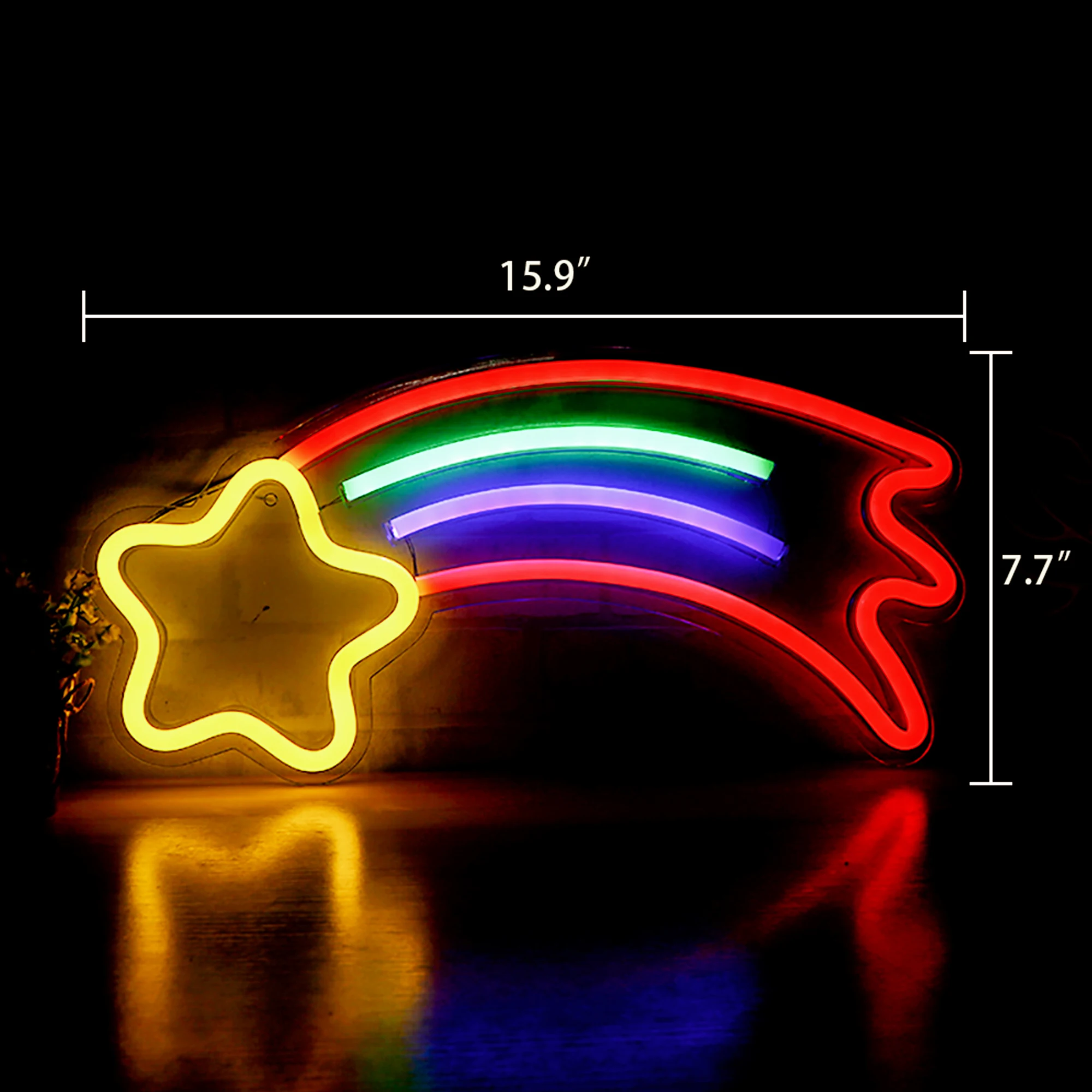 Stars Rainbow LED Neon Sign Best Wall Decoration Night Light Suitable For Home Decor Bedroom Office Wedding Christmas Baby Room