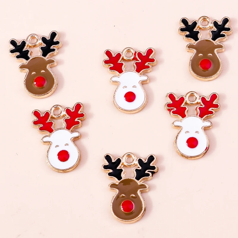 Duarte 20 Teile/los Cartoon Tier Charms Emaille Weihnachten Hirsch Charms Anhänger für Schmuck Machen Halskette Ohrringe DIY Handwerk Geschenk – Detail 6