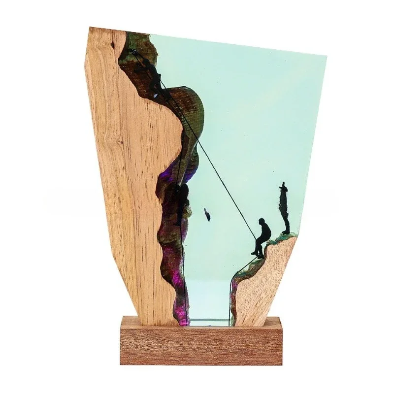 Creative resin lamp climbing handmade wooden, small ornament