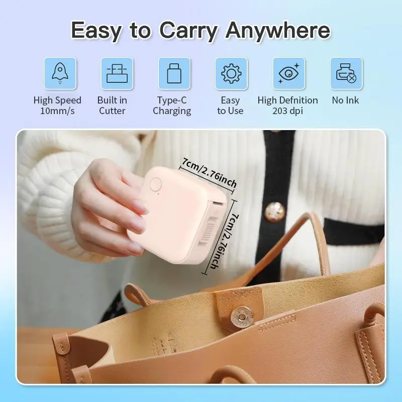 Whatook Bluetooth Portable Handheld Label Maker Machine with Inkless Thermal Printing Mini for Small Business, School