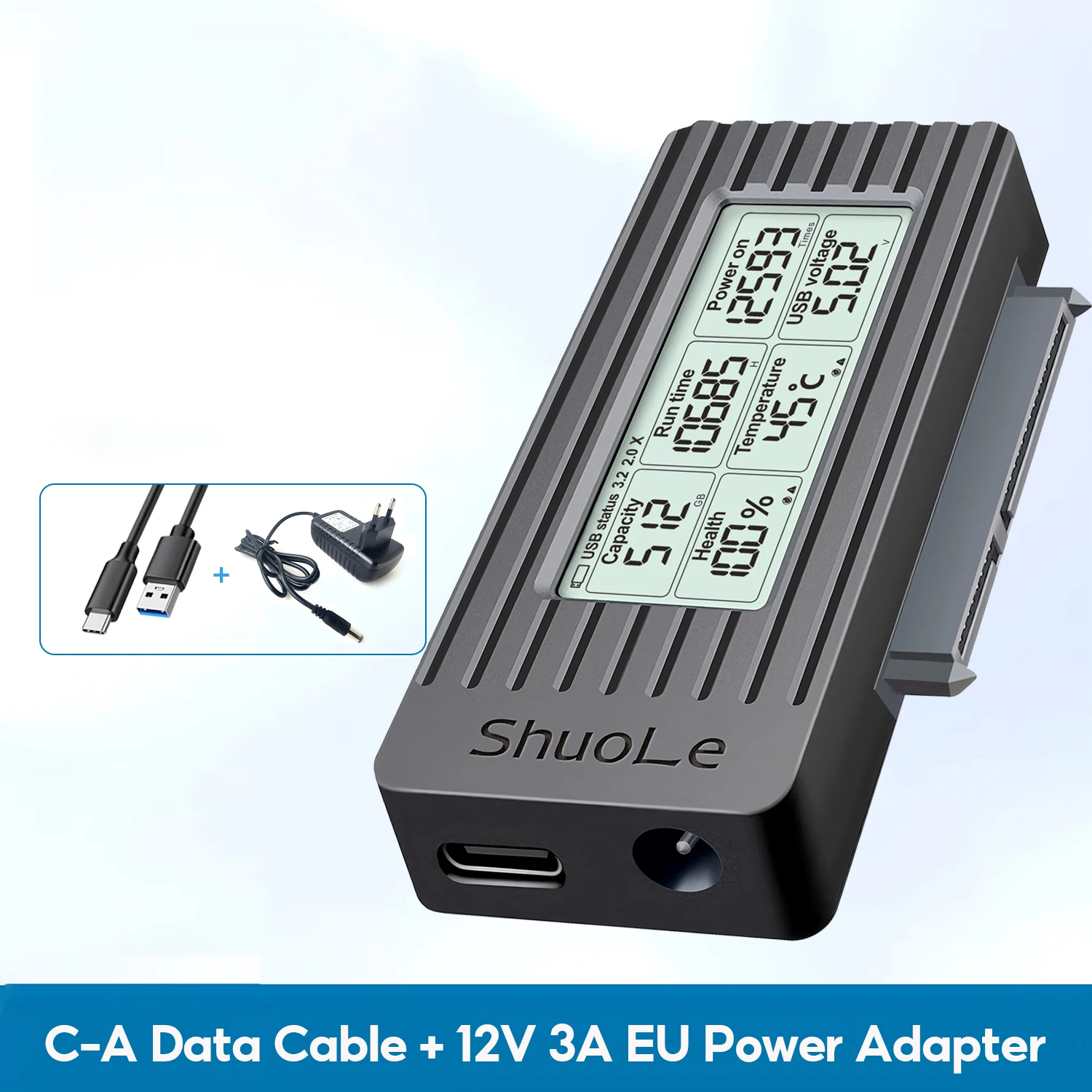 USB zu SATA Adapter Konverterkabel USB 3.2 3.0 zu SATA Konverter für 2,5 Zoll SSD HDD Festplatte Externer Adapter Zubehör