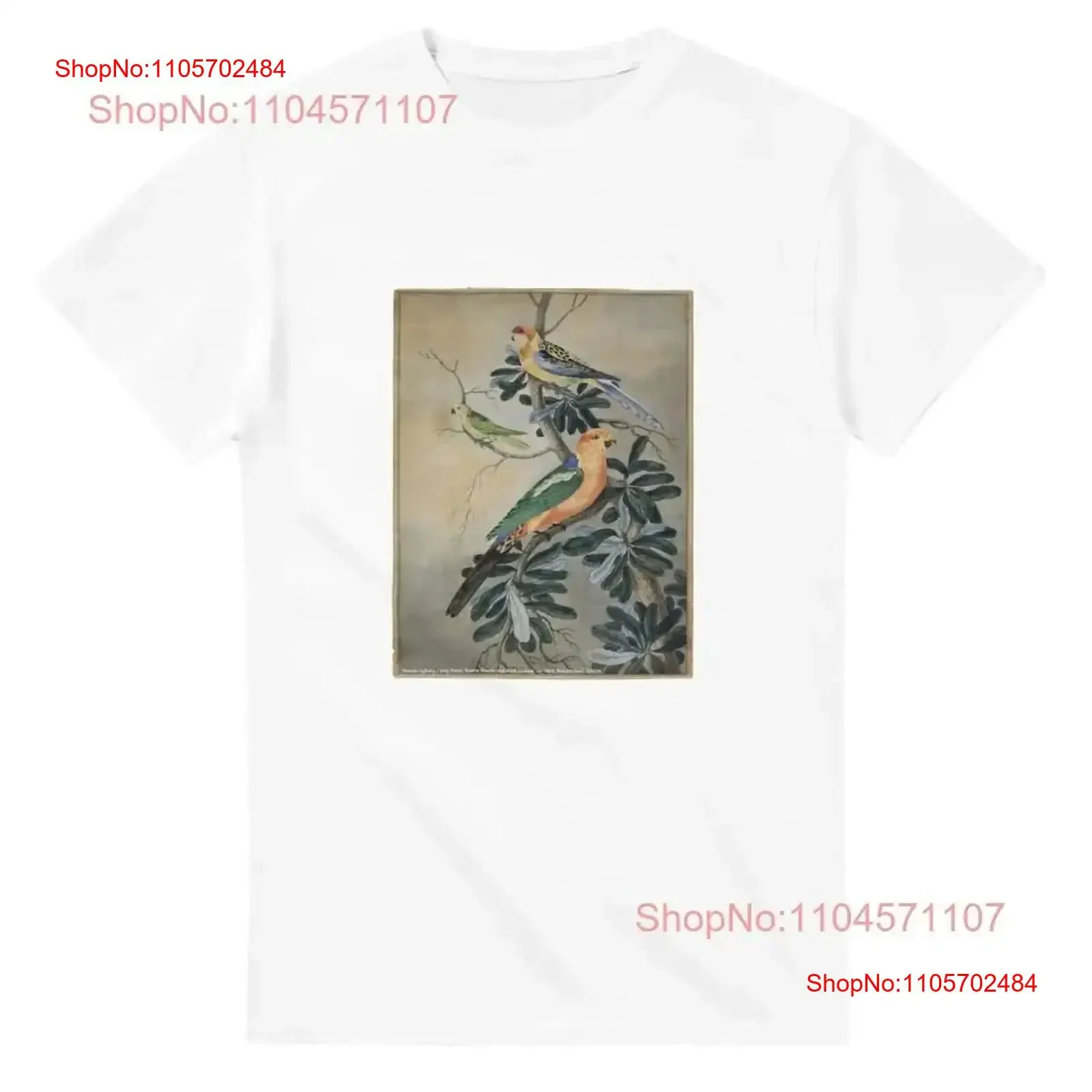 Vintage print T Shirt Australian Native Parrots 1820 Unique Art vintage Washed streetwear Casual fashion Top For Everyday Wear