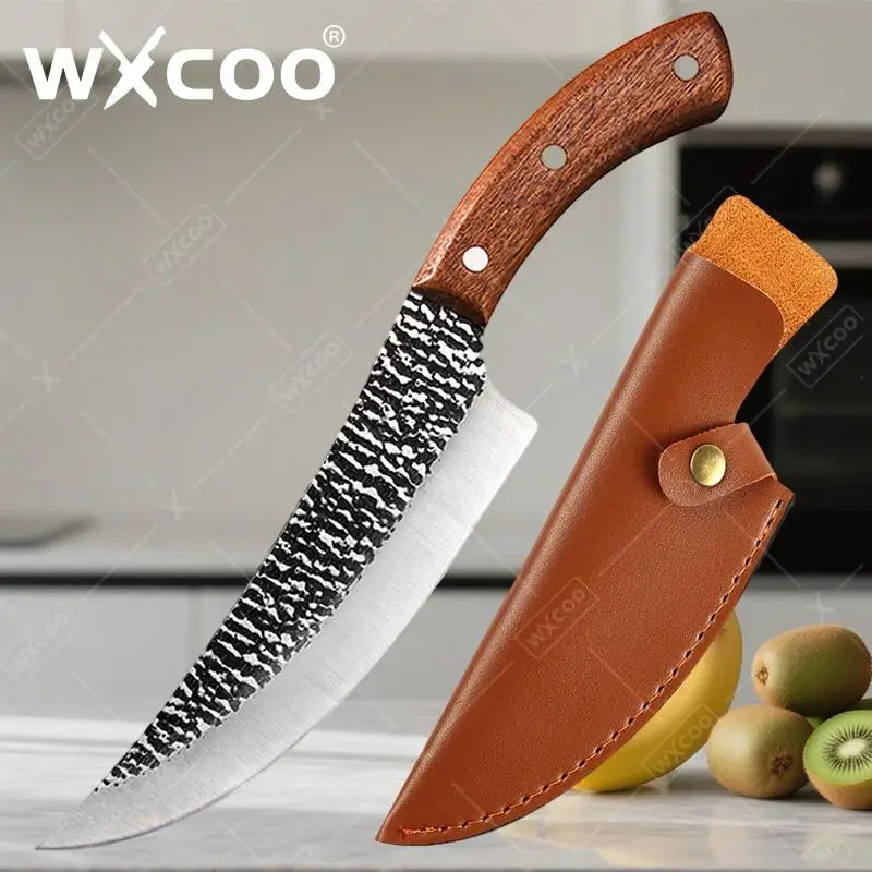 WXCOO Professionelle Küchenmesser aus geschmiedetem Edelstahl, handgefertigt, zum Angeln, Fleischbeil, Metzger, Chef, Ausbeinmesser