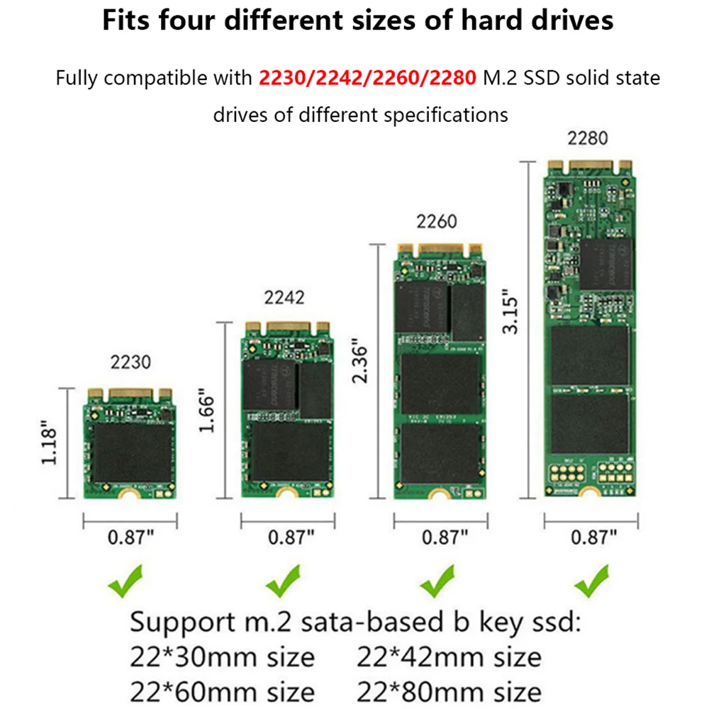 TISHRIC M.2 NVME/NGFF 듀얼 프로토콜 SSD 인클로저 – 다중 포트 확장 기능이 있는 알루미늄 합금 및 ABS 플라스틱 하드 드라이브 케이스