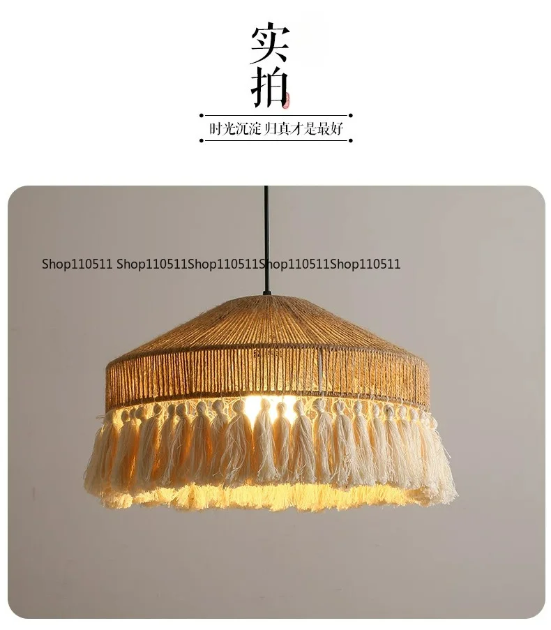 Bohemian retro woven fringed chandelier living room bedroom B & B restaurant
