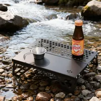 CLS Outdoor Portable Pocket-Sized Table Chair Ultra-Light Mini Folding Table Aluminum Alloy Shelf for Picnic BBQ Camping Stool
