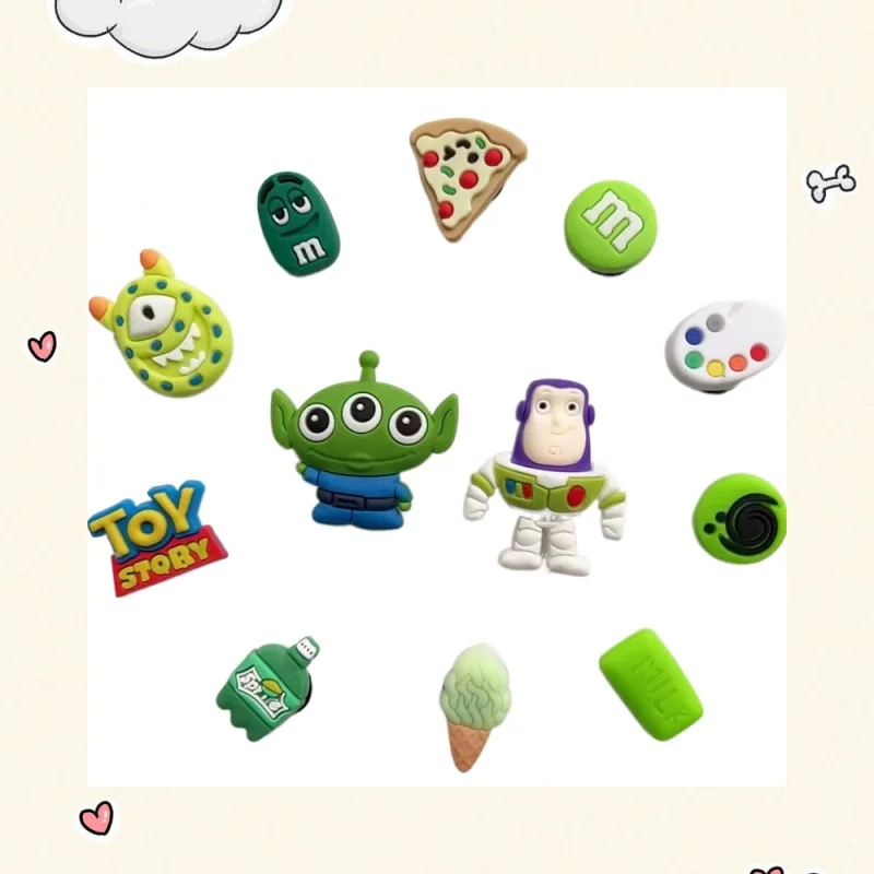 

MINISO Three-eyed toys Shoe Charms Set For Clogs Bag Bubble Slides Sandals,PVC Shoe Decorations Beach Bag Accessories