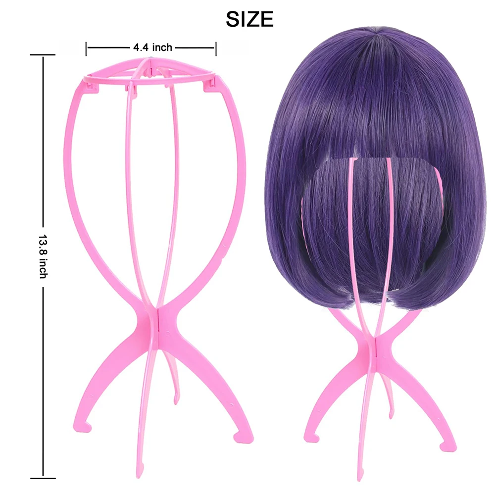 Foldable Plastic Wig Stand for Storage Portable Wig Holder Stands Accessory Six Colors