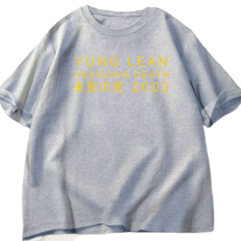 Summer Yung Lean Unknown Death 2002 Shirt Men Women Hiphop Short Sleeve Round Neck T-shirt Casual Loose High Quality Tops Summer