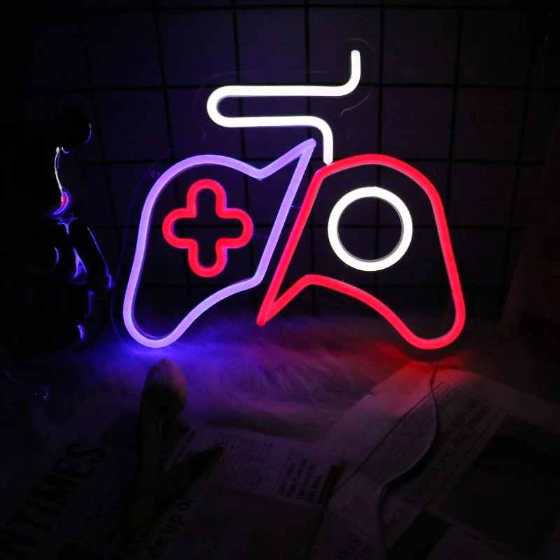 Imagem -03 - Uponray-luz Led Neon para Decoração de Sala de Jogos Console Usb Lâmpada Noturna Pendurada Console de Acrílico Presente Legal para Quarto Festa Feriado