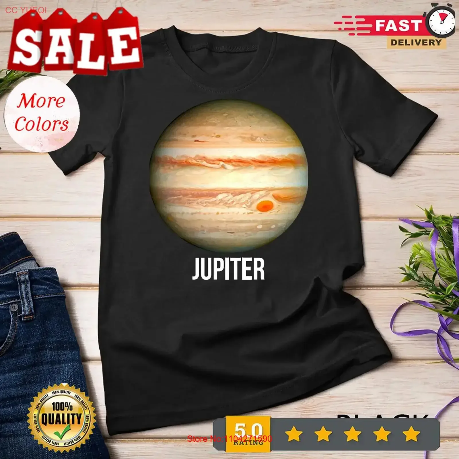 Jupiter Planet Gas Giant Astronomy Galaxy Science T shirt vintage Washed Stylish Slightly graphic streetwear fashion Stretched