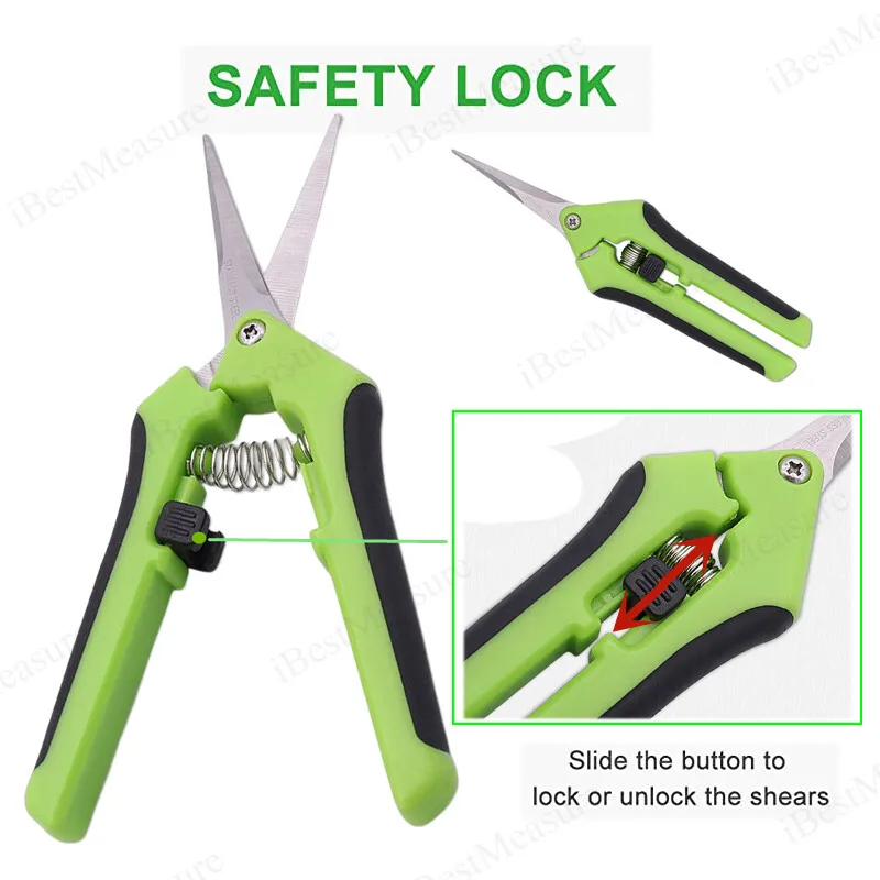 6.5 Inch Gardening Scissors Hand Pruner Pruning Shears Trimming Scissors with Straight Elbow Stainless Steel Blades for Plant