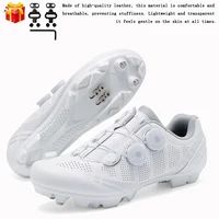 Zapatillas de Ciclismo de Montaña Blancas para Hombre, Zapatos de Ciclismo de Carretera con Calas, Zapatos de Velocidad, Zapatos de Bicicleta con Pedales Planos, Calzado de Ciclismo MTB para Mujer